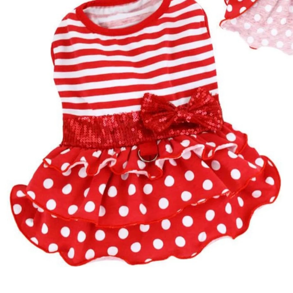 Darling Klippo Sparkling Bow Ruffle Layered Dog Dress size L